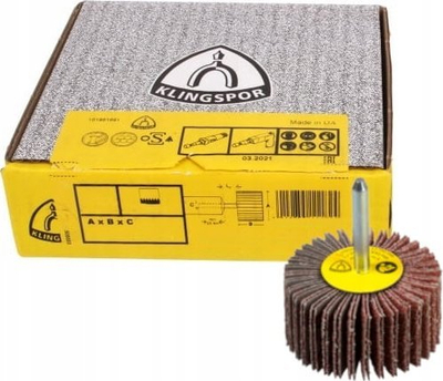 Furrë rrotulluese me fletë bluarëse Klingspor KM 613, 80 x 50 x 6 mm, set 10 copë, granulim 100