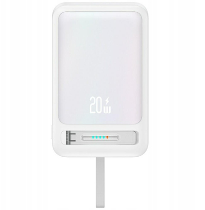 Powerbank Usams XM Series CD219, 10000mAh, karikim magnetik wireless 22.5W, i bardhë