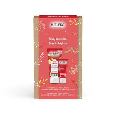 Set Weleda Winter Enchanment, xhel dushi Comfort 200 ml + krem për duar Pomegranate 50 ml