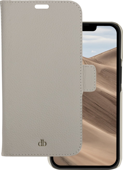Kollë telefoni Dbramante1928 New York, për iPhone 14 Pro Max, lëkurë, ngjyrë rërë