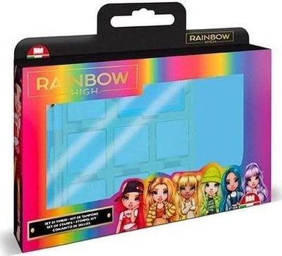 Set vulash Multiprint Rainbow High Stamps in a Suitcase, 7 vula, me markera, shumëngjyrësh