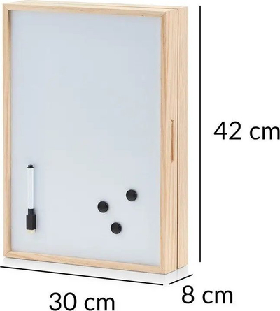 Kuti organizuese për çelësa dhe shënime, montim në mur, dizajn minimalist, e bardhë