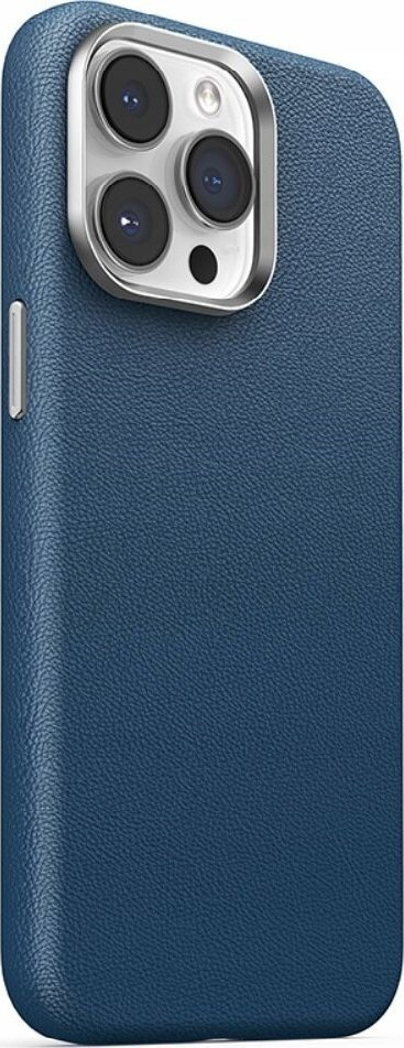 Заштитна маска Joyroom за iPhone 15 Pro Litchi Pattern MagSafe, сина