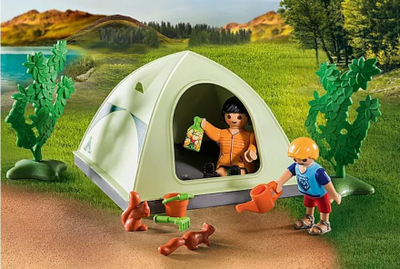Set lodrash Playmobil 71424 City Life Camping Site, 100 pjesë, për kalamaj 4-10 vjeç, shumëngjyrësh