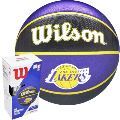Top basketbolli Wilson NBA LA Lakers, madhësia 7, me pompë, lejla me të verdhë