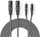Аудио кабел Nedis XLR во RCA, 3 m, 2x XLR 3 pin машки 2x RCA машки, сив