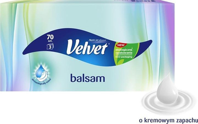 Shami letre Velvet Balsam, 70 copë, 3 shtresa, me aromë krem