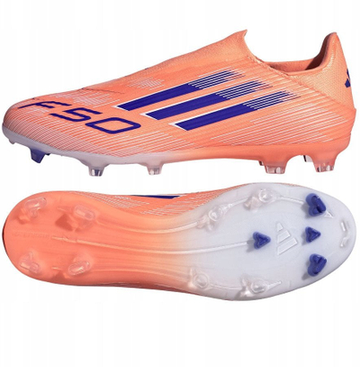 Këpucë futbolli Adidas F50 League pa lidhëse, për të rritur, për terren të fortë, portokalli