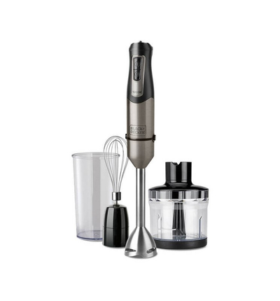 Blender dore Black & Decker Immersion, 1200W, 20 shpejtësi Turbo, gri e zezë