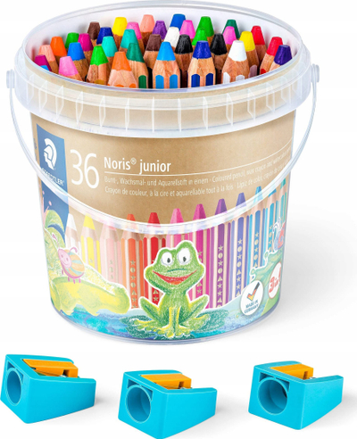 Set lapsa me ngjyra Staedtler Norris Junior 140C, 36 lapsa akuarel, kovë plastike