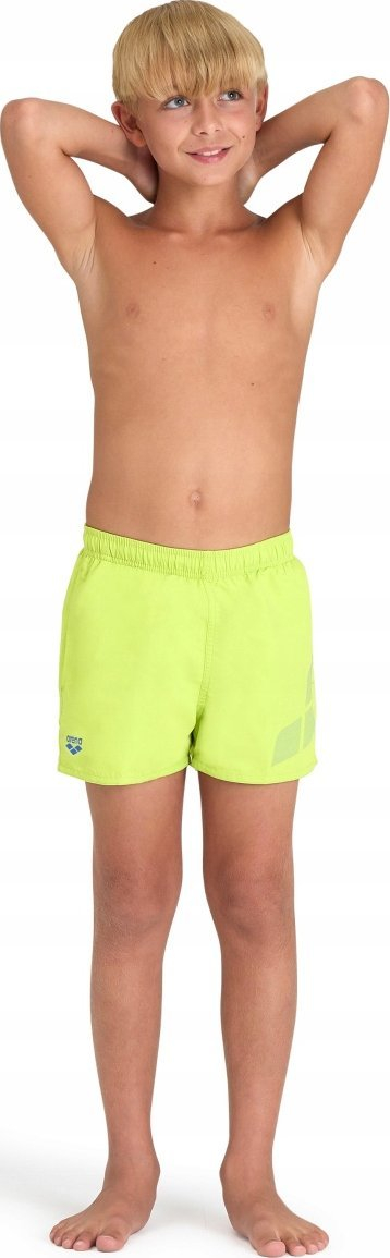 Rroba banje çunash Arena Beach Short Logo R 164, poliester i riciklum, që thahet shpejt, jeshile neon