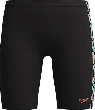 Rroba banje për djem Speedo Boys Panel Jammer, Endurance+, e zezë portokalli