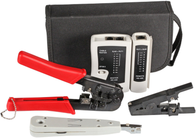 Set veglash rrjeti EFB Elektronik 39919.1V2, tester LAN, mjet krimpimi RJ11 RJ12 RJ45, shumëngjyrësh