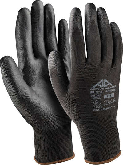 Dorëza pune Active Gear Flex F9/59, poliuretan, masa M, të zeza, set 12 copë