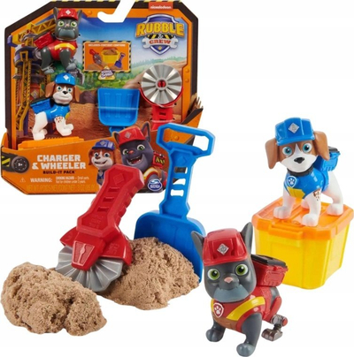 Set lodrash Spin Master Rubble &amp; Crew Build-It Figure Pack, figura 2 copë, rërë kinetike, shumëngjyrëshe