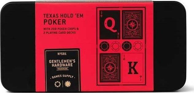Set pokeri Gentlemen's Hardware Texas Hold 'Em, 200 çipsa, 2 letra loje, i zi