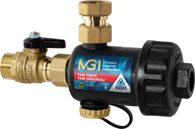 Магнетен филтер за бојлер Immergas MG1, за систем на централно греење, црн