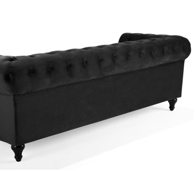 Divan Beliani Chesterfield, 3 vende, kadife, i zi