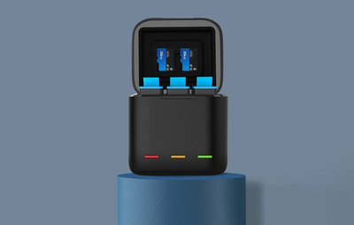 Karikues USB Telesin për 3 bateri të Gopro Hero 9, i zi
