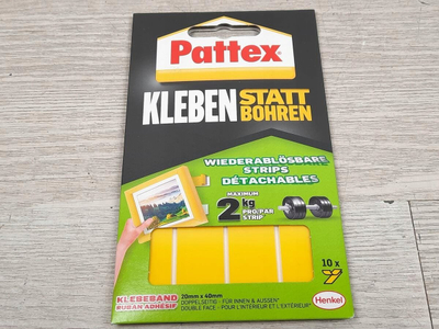Shirita ngjitës dypalësh Pattex PXMS1, 40 x 20mm, set 10 copë, të bardhë