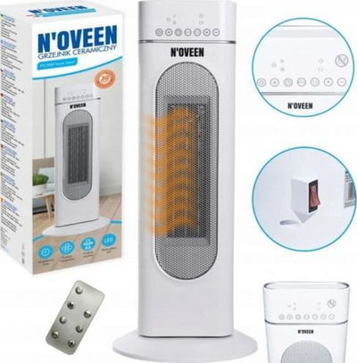 Ngrohës me ventilator Noveen PTC3000 Tower, 2000 W, i bardhë