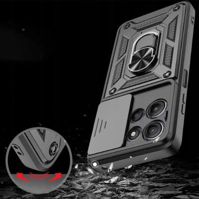 Кутија за телефон Tech-Protect Camshield Pro Motorola Moto G15, прстен 360°, заштита за камера, црна