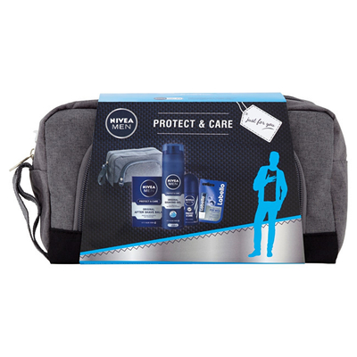 Set Nivea Men Protect & Care, balsam pas rrojës 100 ml + xhel për rrojë 200 ml + antiperspirant roll-on 50 ml + balsam për buzë 4.8 g