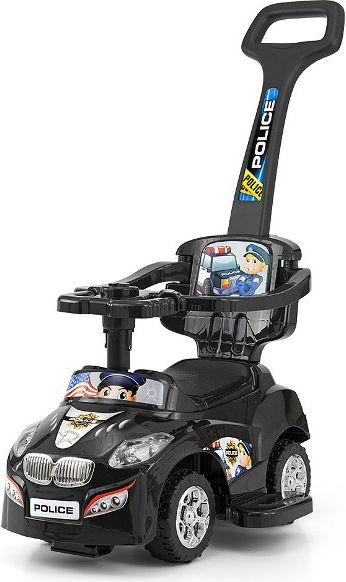 Makinë lodër Milly Mally Happy, ride on 3 në 1, me tinguj, e zezë