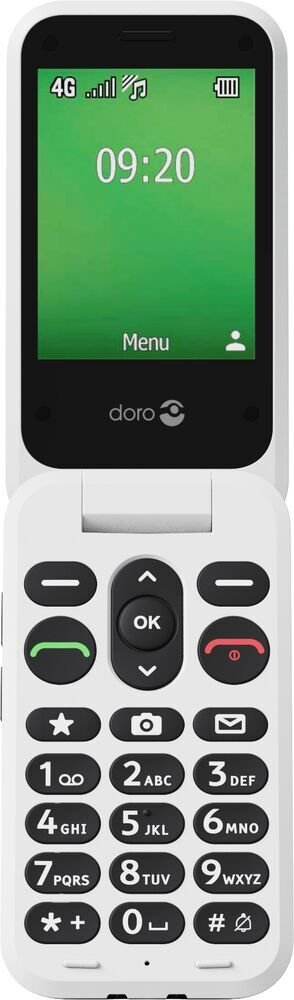 Telefoni Doro Leva E22, 2.8", butona të mëdhenj, zi e bardhë