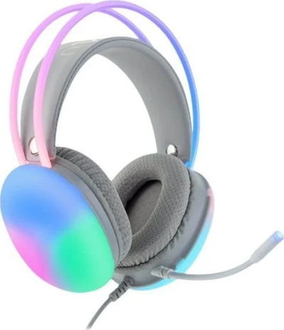 Kufje lojrash Gear4U Jellyfish, USB, me mikrofon, gri me drita RGB