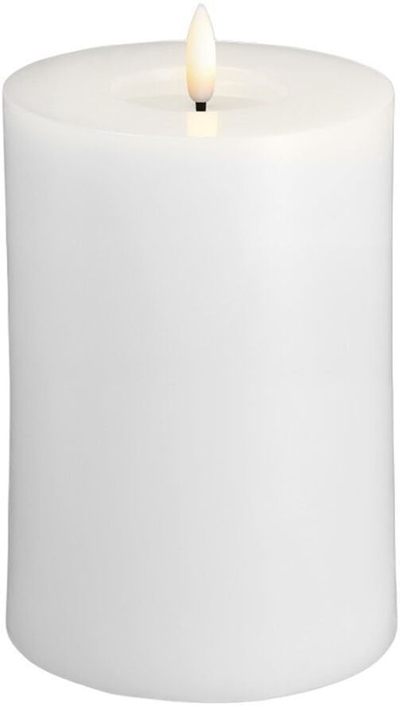 Qiri LED Moods & More Silk Melted Pillar, 99x150mm, timer, i bardhë klasik