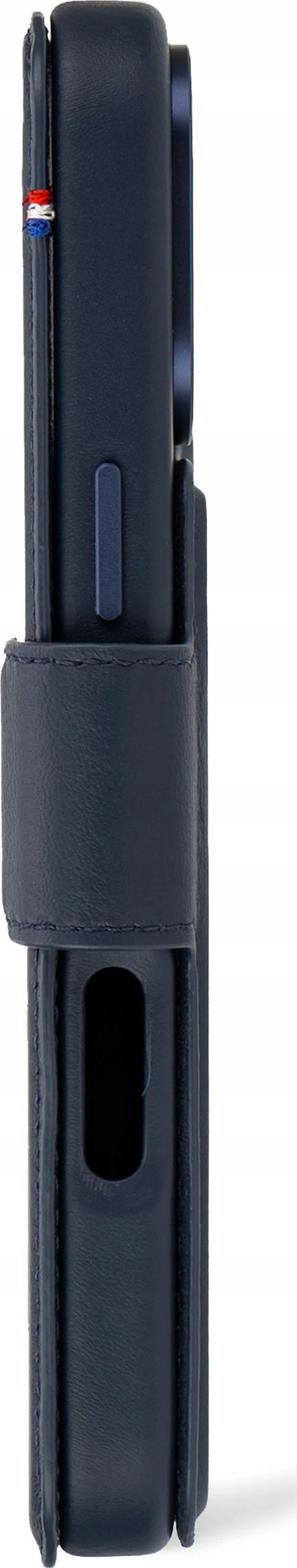 Këllëf telefoni Decoded iPhone 16 Pro, lëkurë, portofol me MagSafe, blu navy