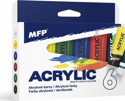 Set boje akrilike MFP Acrylic, 6x75ml, ngjyra bazë