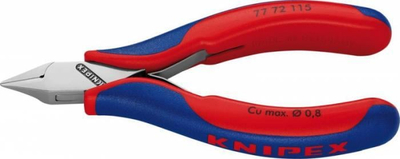 Pincë prerëse anësore Knipex 79 02 120, për elektronikë, doreza ergonomike, blu e kuqe