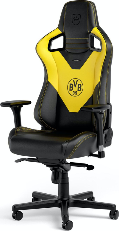 Karrige lojrash noblechairs EPIC Borussia Dortmund Edition, ergonomike, mbështetëse krahu 4D, e zezë me të verdhë