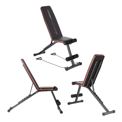 Stol fitnesi HMS LS1203, i rregullçëm, 100 kg, i zi