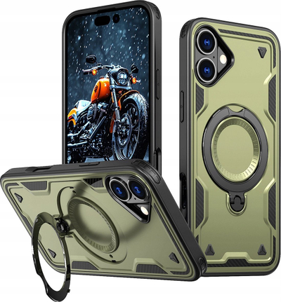 Mbrojtëse telefoni Hybrid Armor Trendy, për iPhone 16, MagSafe, jeshile