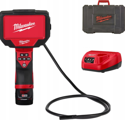 Kamerë inspektimi Milwaukee M12 360IC12-201C, 12V, ekran 4.3", e kuqe me të zezë
