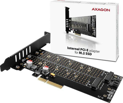 [OUTLET] Adapter Axagon PCIe x4 - 2x M.2 NVMe