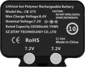 Kit furnizim i jashtëm energjie Zitay CB-S75 për NP-W126, 10200mAh, 7.2V, i zi