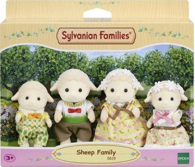 Set figurash Sylvanian Families Sheep Family, 4 figura, lodra koleksionuese, shumëngjyrëshe