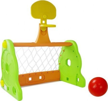 Set sportiv Lean Sport Football Goal Basketball 2in1, për fëmijë, jeshile portokalli