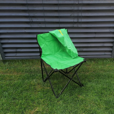 Стол за кампување WMC Tourist Chair With Backrest, склоплив, со потпирач за грб, зелен