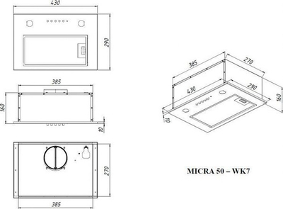 AKPO WK-7 MICRA 50 Аспиратор за под шкаф, Црн