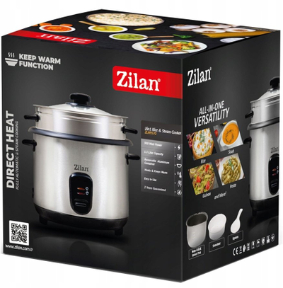 Tenxhere elektrike orizi Zilan ZLN 9570, 1.5L, 500W, argjend