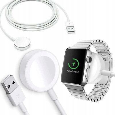 Kabllo karikues induktiv për Apple Watch, USB A, Series 1 7 SE, e bardhë