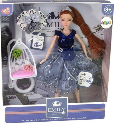 Kukull LeanToys Emily Swing Flowers, 30 cm, me lëkundëse, shumëngjyrëshe