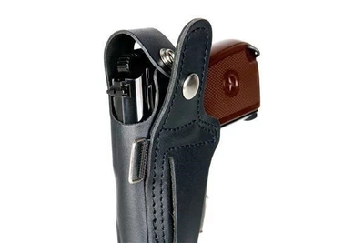 Këllëf lëkure Guard për pistoletë Makarov Ranger PM, për rrip 45mm, i zi