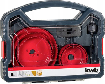 Set shpuese rrethore Einhell 49109178, 8 copë, 68-127mm, në kuti plastike