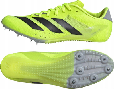 Këpucë me gozhda adidas Sprintstar M IF9404, për sprint, për pistë, jeshile